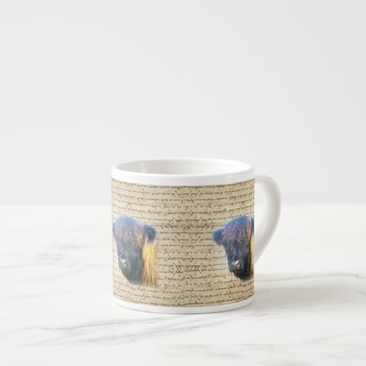 Tasse Expresso Vache de Highland (Devant droit)