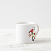 Tasse Expresso Vache Drôle Caricature Noël (Devant droit)