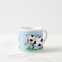 Vache mignonne en vert dessin animé sur le terrain