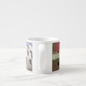 Tasse Expresso Vaches devant une grange rouge et silo sur une fer (Dos)