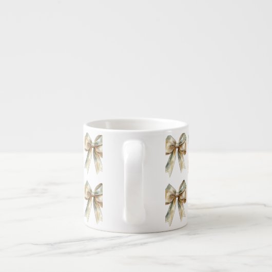 Tasse Expresso Vaches en or blanc rustique de Noël (Dos)