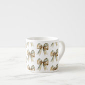 Tasse Expresso Vaches en or blanc rustique de Noël (Devant droit)