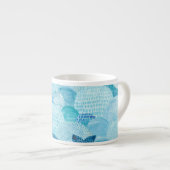 Tasse Expresso Vagues, baleine, texture bleu enfantine (Devant droit)