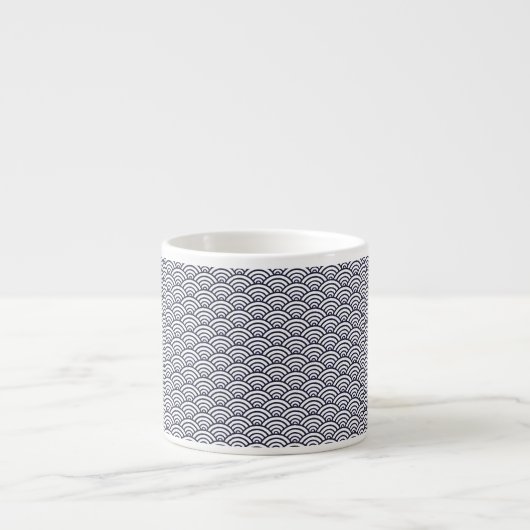 Tasse Expresso Vagues bleues japonaises Seigaiha Mer (Devant)
