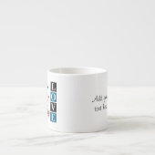 Tasse Expresso Valentine lovebirds custom text blue (Devant)