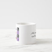 Tasse Expresso Valentine lovebirds custom text purple (Devant)