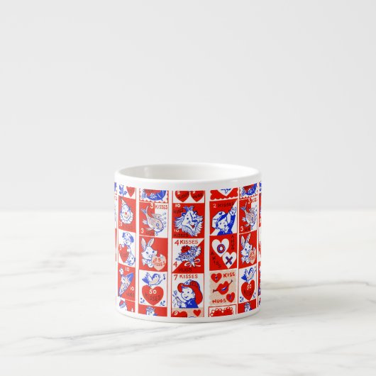 Tasse Expresso Valentine Retro Love Hugs Motif (Devant)