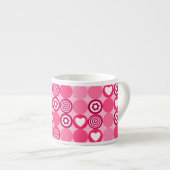 Tasse Expresso Valentines mignonne rose Motif de coeur et de poin (Devant droit)