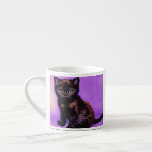 Tasse Expresso Van Gogh Style Chat pourpre (Gauche)