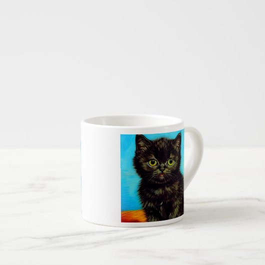 Tasse Expresso Van Gogh Style Pouting Kitten (Devant droit)