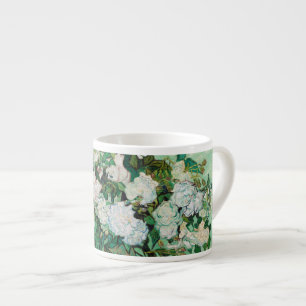 Tasse Expresso Van Gogh Vase avec roses roses Vintages Art Floral