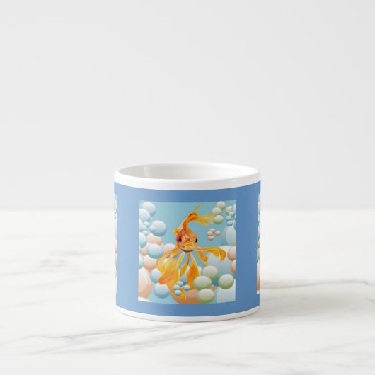 Tasse Expresso Vermillion Oiseaux Dans L'Eau Bubble Pastel (Devant)