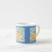 Tasse Expresso Vermillion Oiseaux Dans L'Eau Bubble Pastel (Devant droit)
