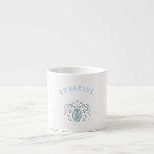 Tasse Expresso Verseau Aquarius rose, impression signe du zodiaqu