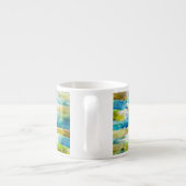 Tasse Expresso Vert abstrait d'aquarelle, bleu (Dos)