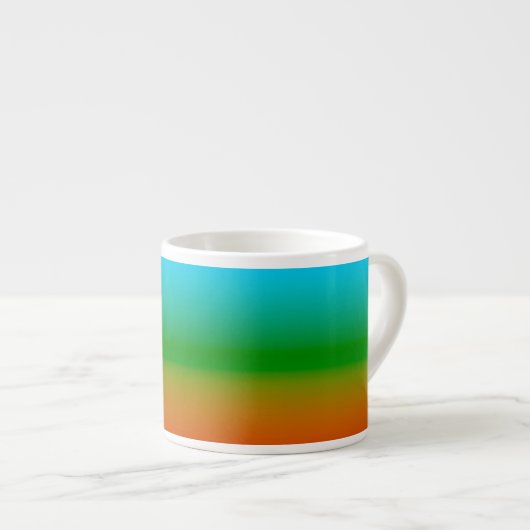 Tasse Expresso Vert bleu et orange (Devant droit)