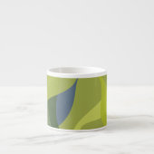 Tasse Expresso Vert, cool, tendance, formes ondulées modernes (Devant)