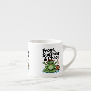 Tasse Expresso Vibes de grenouille et café chaos