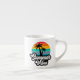 Tasse Expresso Vibes d'été avec design de palmiers