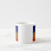 Tasse Expresso Vibrant Racing Flames on Navy Blue (Devant)