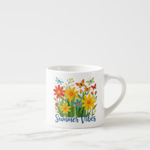 Tasse Expresso Vibrations d'été Floral avec Papillons-64534