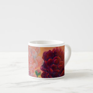 Tasse Expresso Vie morte avec Peonies Peinture