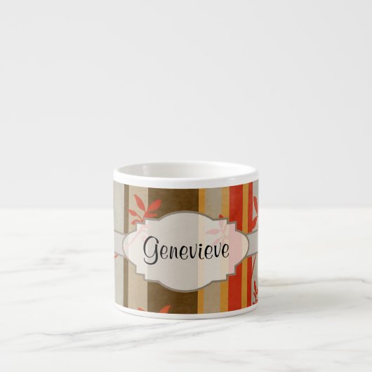 Tasse Expresso Vignes et rayures d'automne (Devant)
