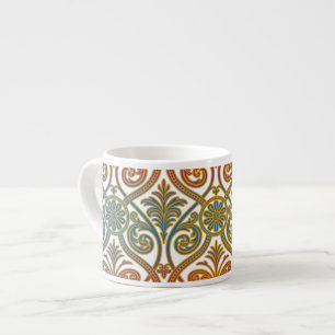 Tasse Expresso Vintage Damask Contour Wallpaper - bleu violet rou