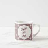 Tasse Expresso Vintage Text and Snowflakes on Brown (Droite)