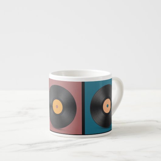 Tasse Expresso Vinyl records : retro LP set. (Devant droit)