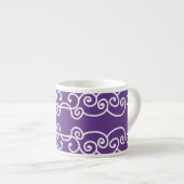Tasse Expresso Violet avec rouleaux blancs (Devant droit)