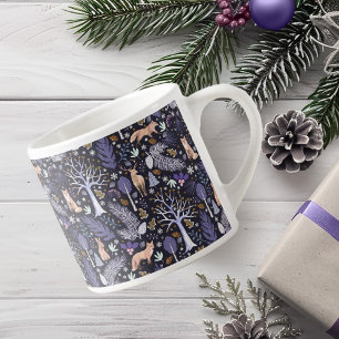 Tasse Expresso Violet/or de bois d'hiver ID785