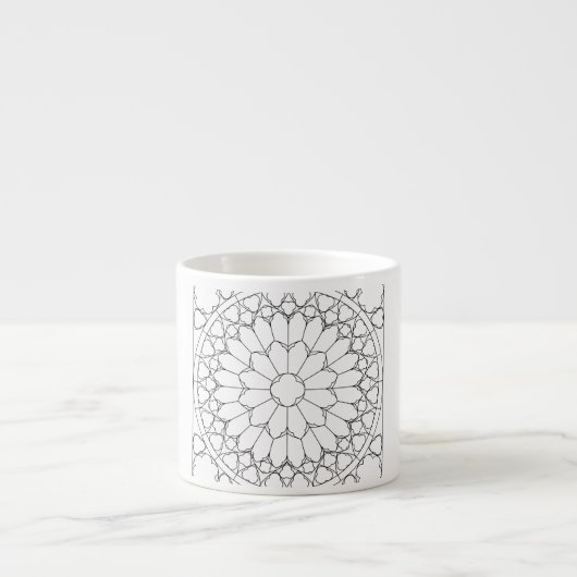 Tasse Expresso Vitraux de roses (Devant)