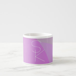 Tasse Expresso Vos initiales qui se chevauchent Géométrique ros