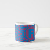 Tasse Expresso Vos premiers points bleu violet Trippy Motif Girly (Devant droit)
