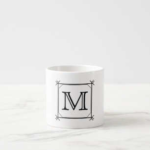 Tasse Expresso Votre lettre. Monogramme fait sur commande. Noir