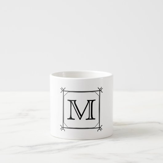 Tasse Expresso Votre lettre. Monogramme fait sur commande. Noir (Devant)