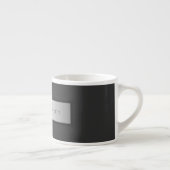 Tasse Expresso Votre nom et votre monogramme | Gris & Faux Silver (Droite)