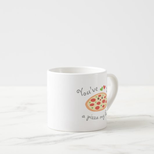 Tasse Expresso Vous avez une pizza Mon coeur mignon Amour Pun (Devant droit)