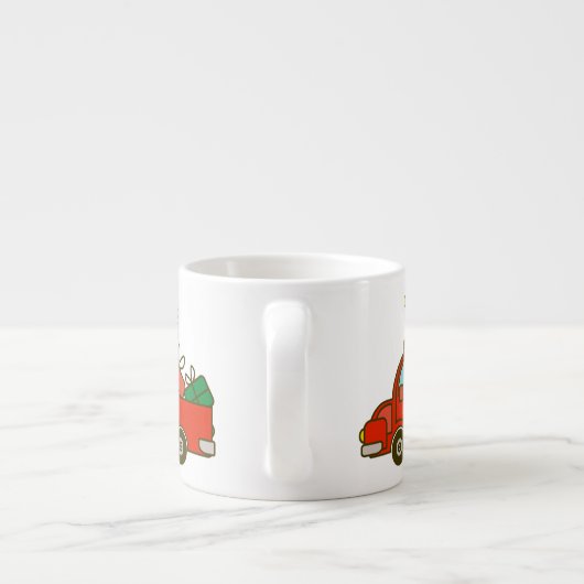 Tasse Expresso Vue latérale du camion père Noël Joyeux Noël (Dos)