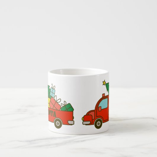 Tasse Expresso Vue latérale du camion père Noël Joyeux Noël (Devant)