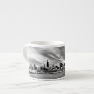 Tasse Expresso Vue panoramique d'horizon de Chicago en hiver