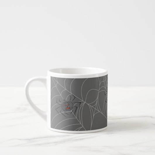 Tasse Expresso Web et citrouilles d'araignées d'Halloween (Gauche)