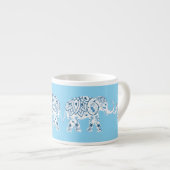 Tasse Expresso Whimsical Blue Elephants Espresso Cup (Devant droit)