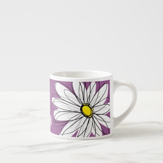 Tasse Expresso Whimsical Daisy - orchidée - nom de script tendanc (Droite)