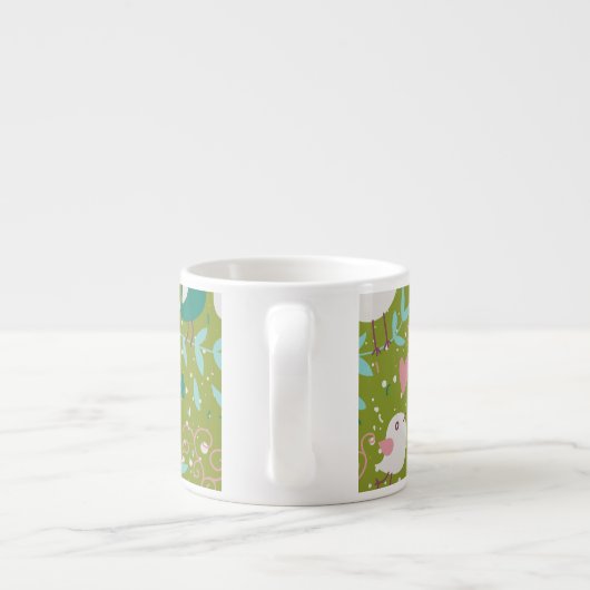 Tasse Expresso Whimsy Tweety Birds on Vines (Dos)