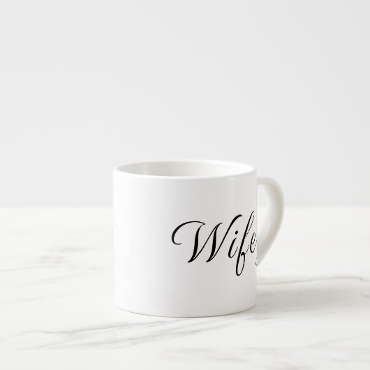 Tasse Expresso Wifey moderne noir Script femmes blanches (Devant droit)