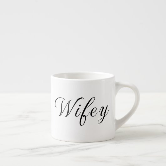 Tasse Expresso Wifey moderne noir Script femmes blanches (Droite)
