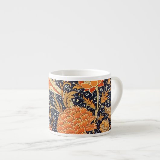 Tasse Expresso William Morris Cray Floral Art nouveau Motif (Devant droit)