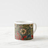 Tasse Expresso William Morris Élégant motif floral rouge vert (Devant droit)